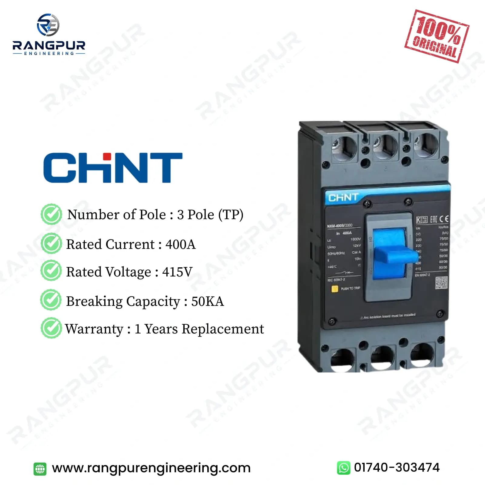 400A 3 Pole MCCB Circuit Breaker 50kA Fixed Type Three Phase 400A 3 Pole MCCB Circuit Breaker 50kA Fixed Type Three Phase