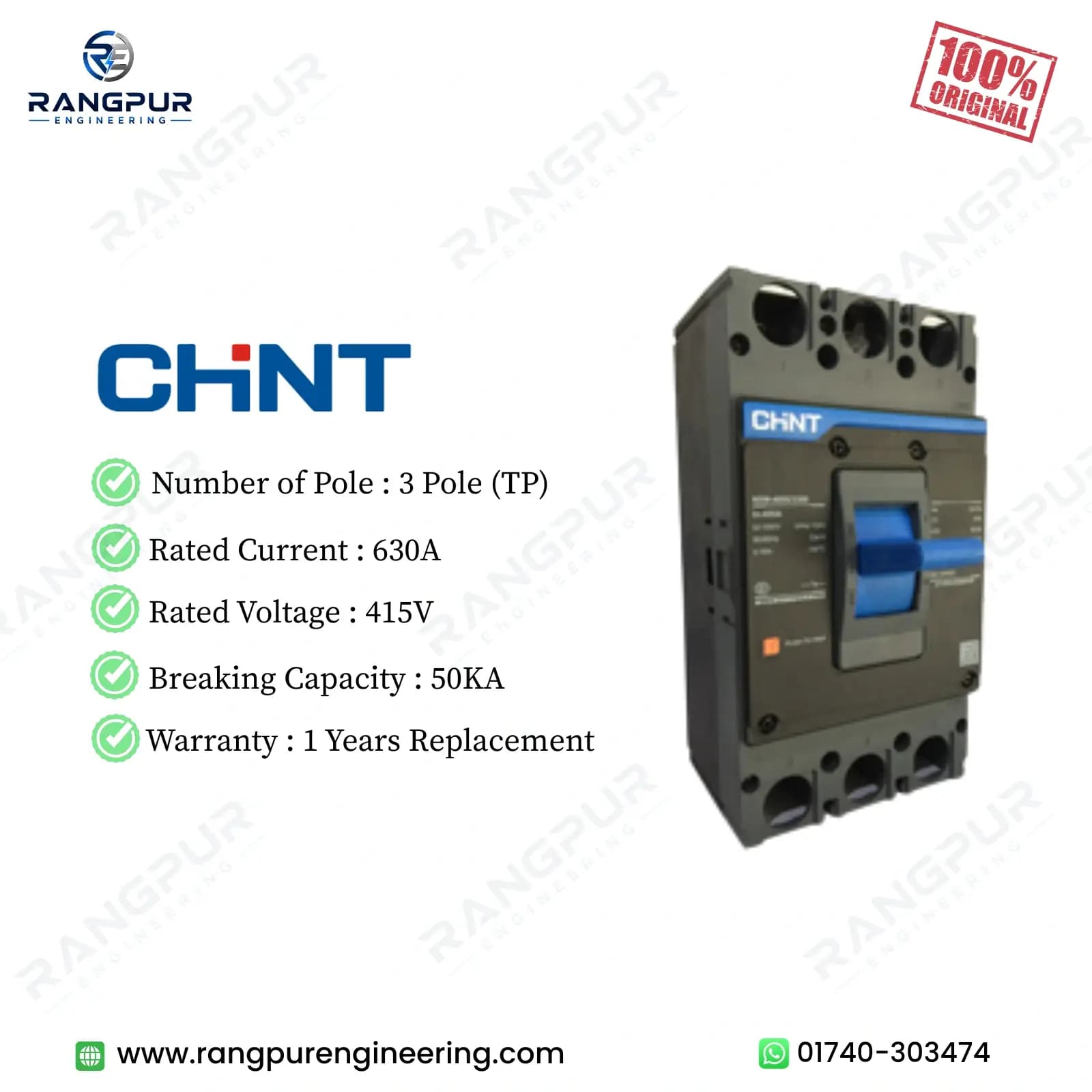 630A 3 Pole MCCB Circuit Breaker 50kA Fixed Three Phase Protection 630A 3 Pole MCCB Circuit Breaker 50kA Fixed Three Phase Protection