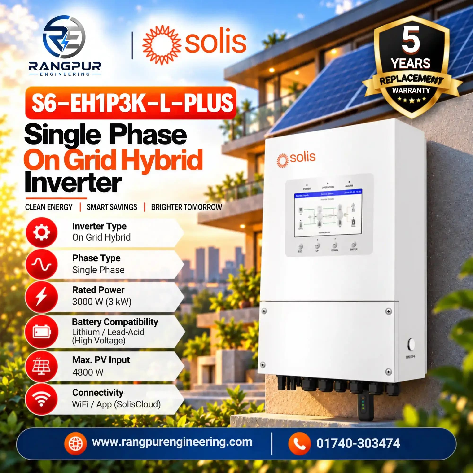 3KW Single Phase On Grid Hybrid Inverter with WiFi App Monitoring 3KW Single Phase On Grid Hybrid Inverter with WiFi App Monitoring