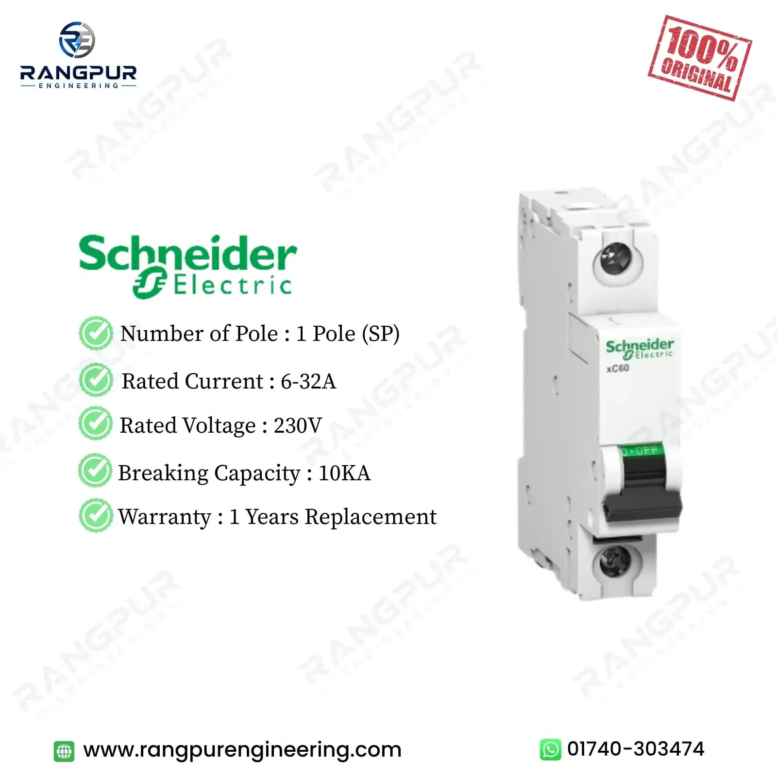 10A Single Pole MCB 10kA C Curve Miniature Circuit Breaker 10A Single Pole MCB C Curve 10kA Breaking Capacity