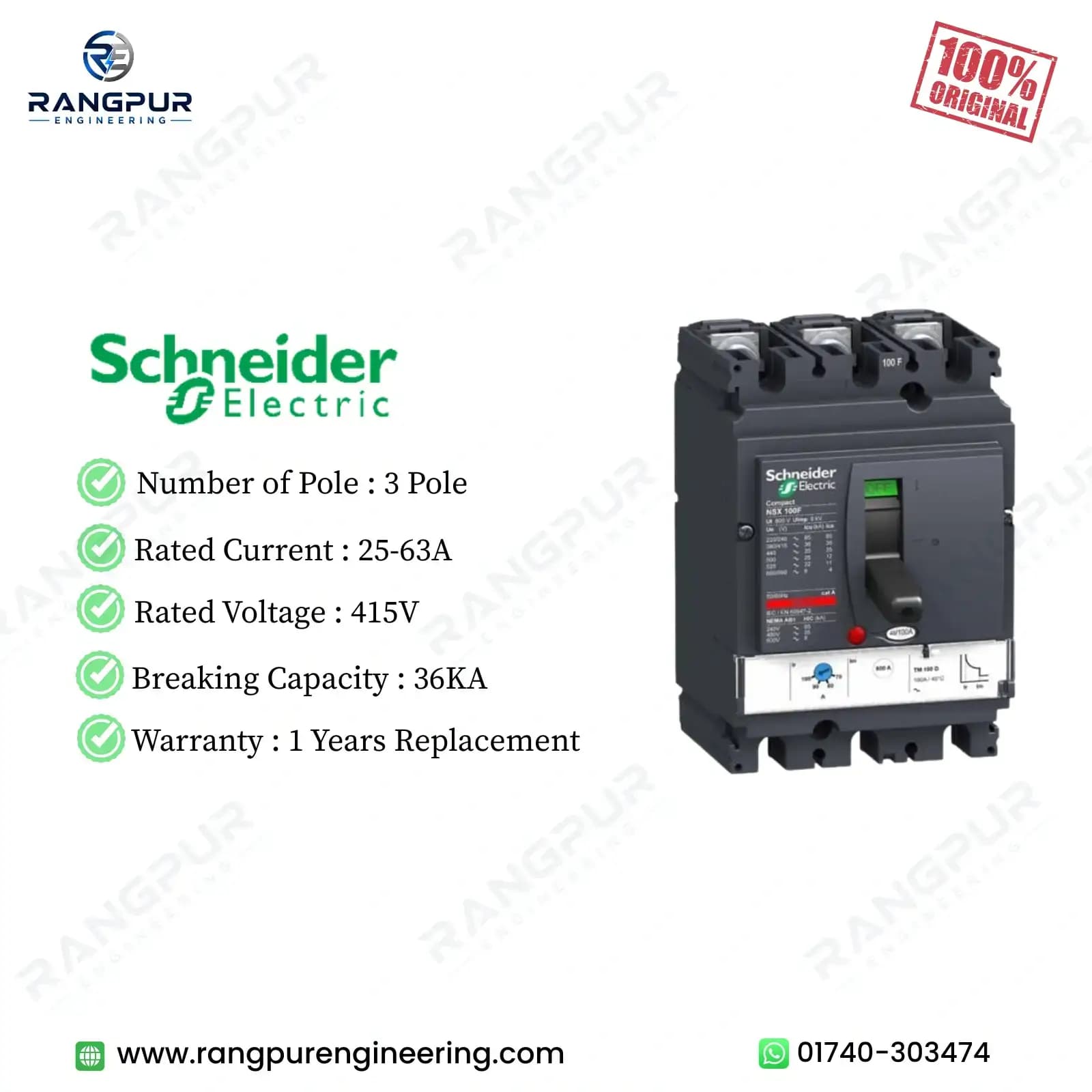 25-63A 3 Pole MCCB Circuit Breaker 36kA Adjustable Trip 25-63A 3 Pole MCCB Circuit Breaker 36kA Adjustable Trip