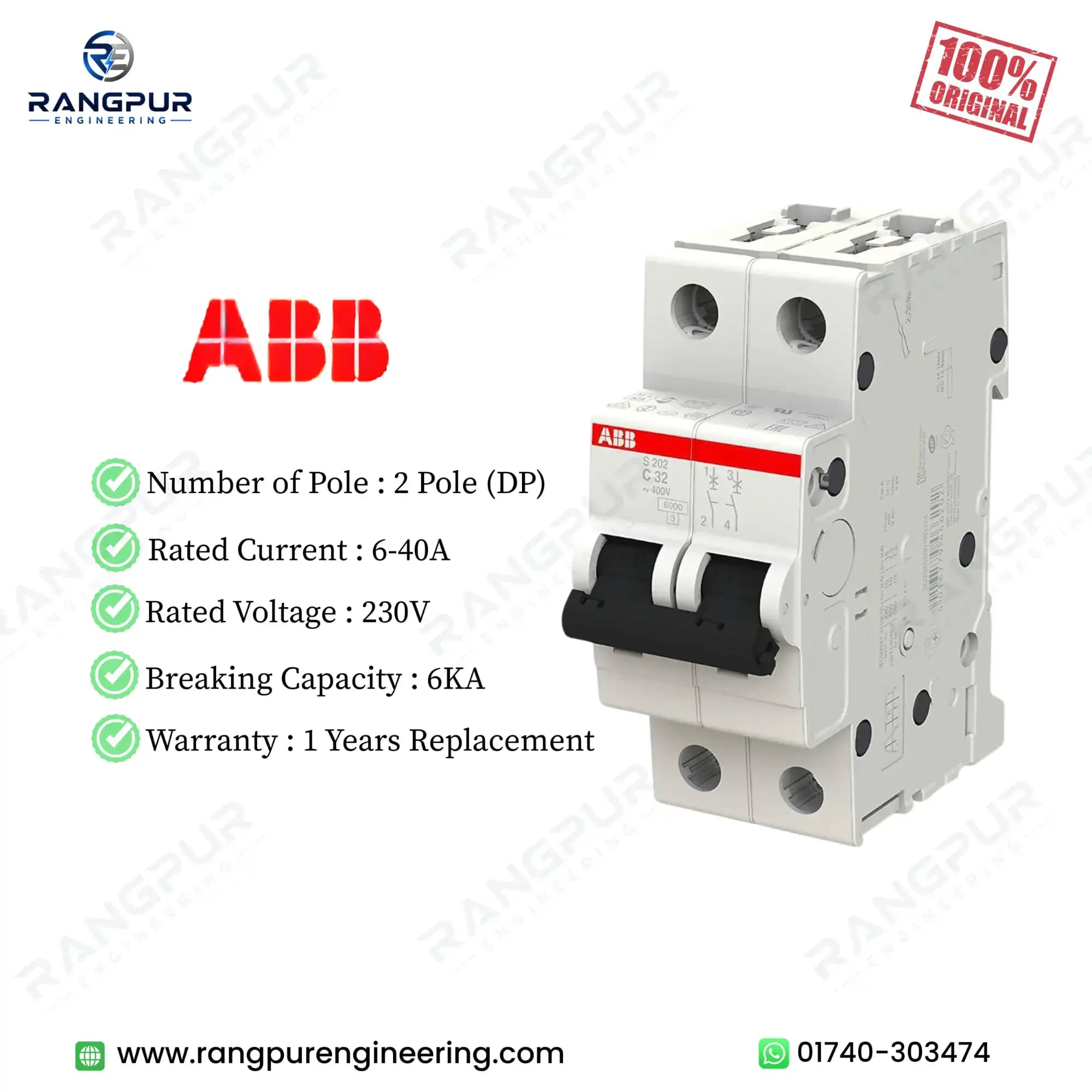 2 Pole DP Miniature Circuit Breaker C Curve 6-40A 6kA 2 Pole DP Miniature Circuit Breaker C Curve 6-40A 6kA