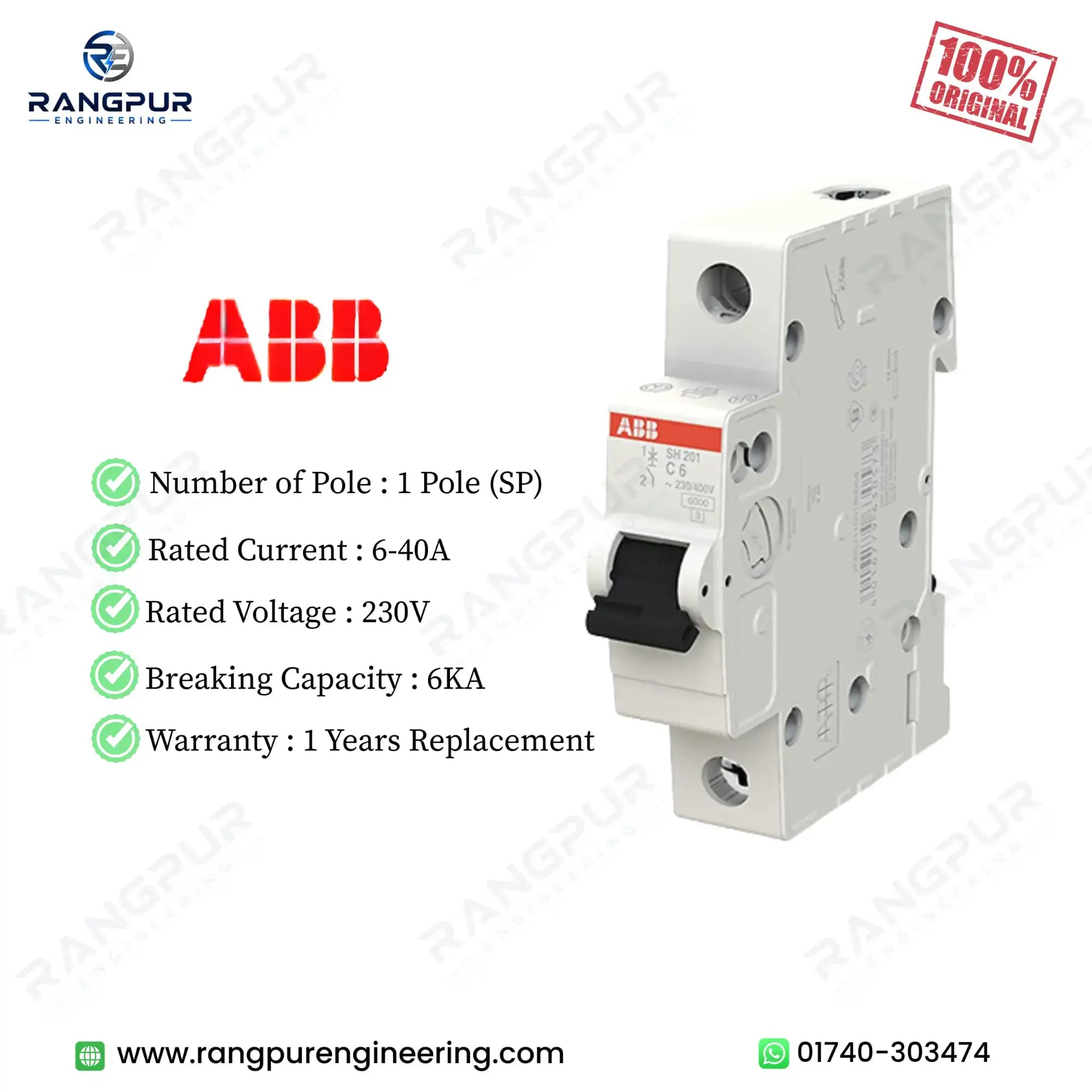 Single Pole C-Curve Miniature Circuit Breaker 6-40A 6kA DIN Rail Single Pole C-Curve Miniature Circuit Breaker 6-40A 6kA DIN Rail