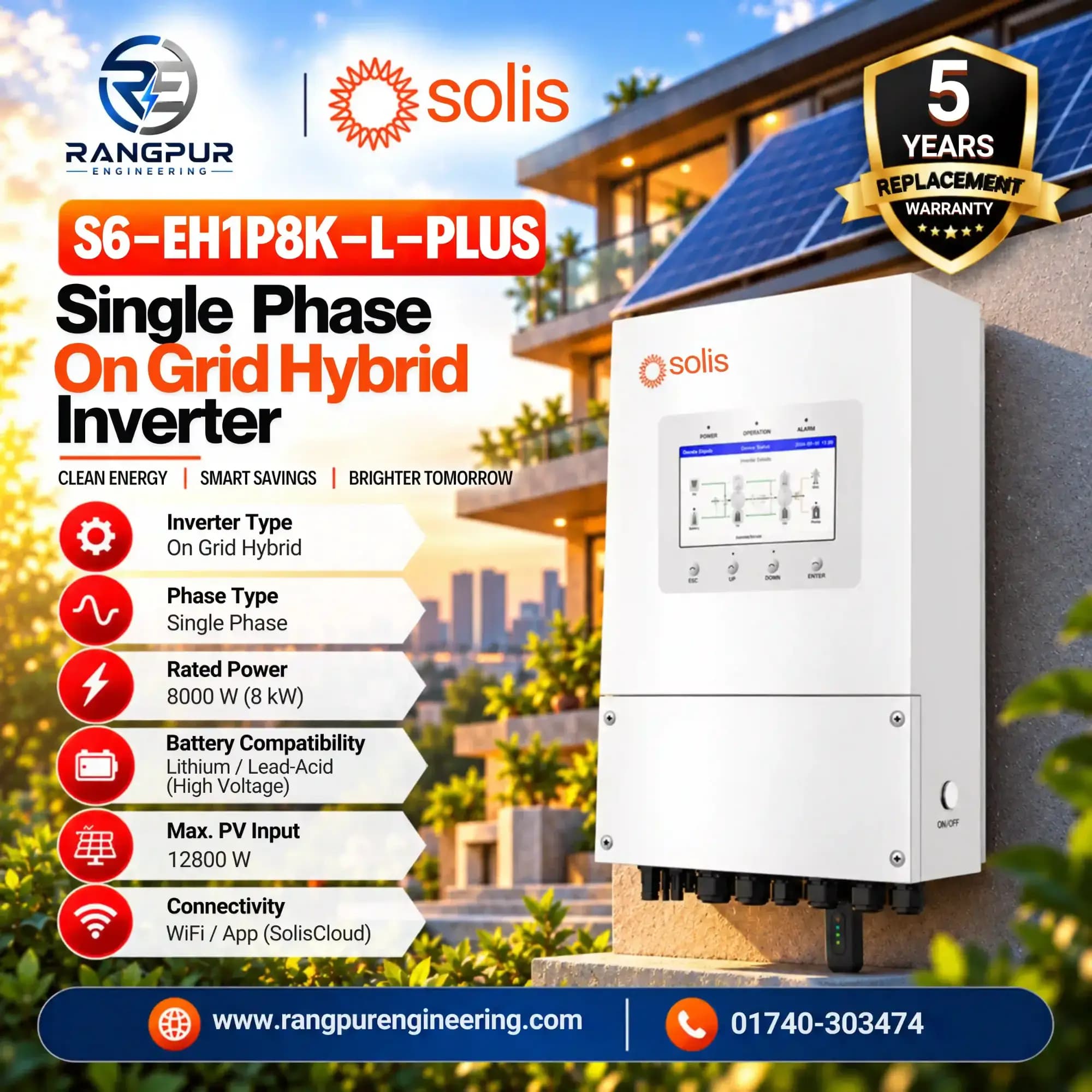 8 KW Single Phase On Grid Hybrid Inverter with WiFi Monitoring 8 KW Single Phase On Grid Hybrid Inverter with WiFi Monitoring