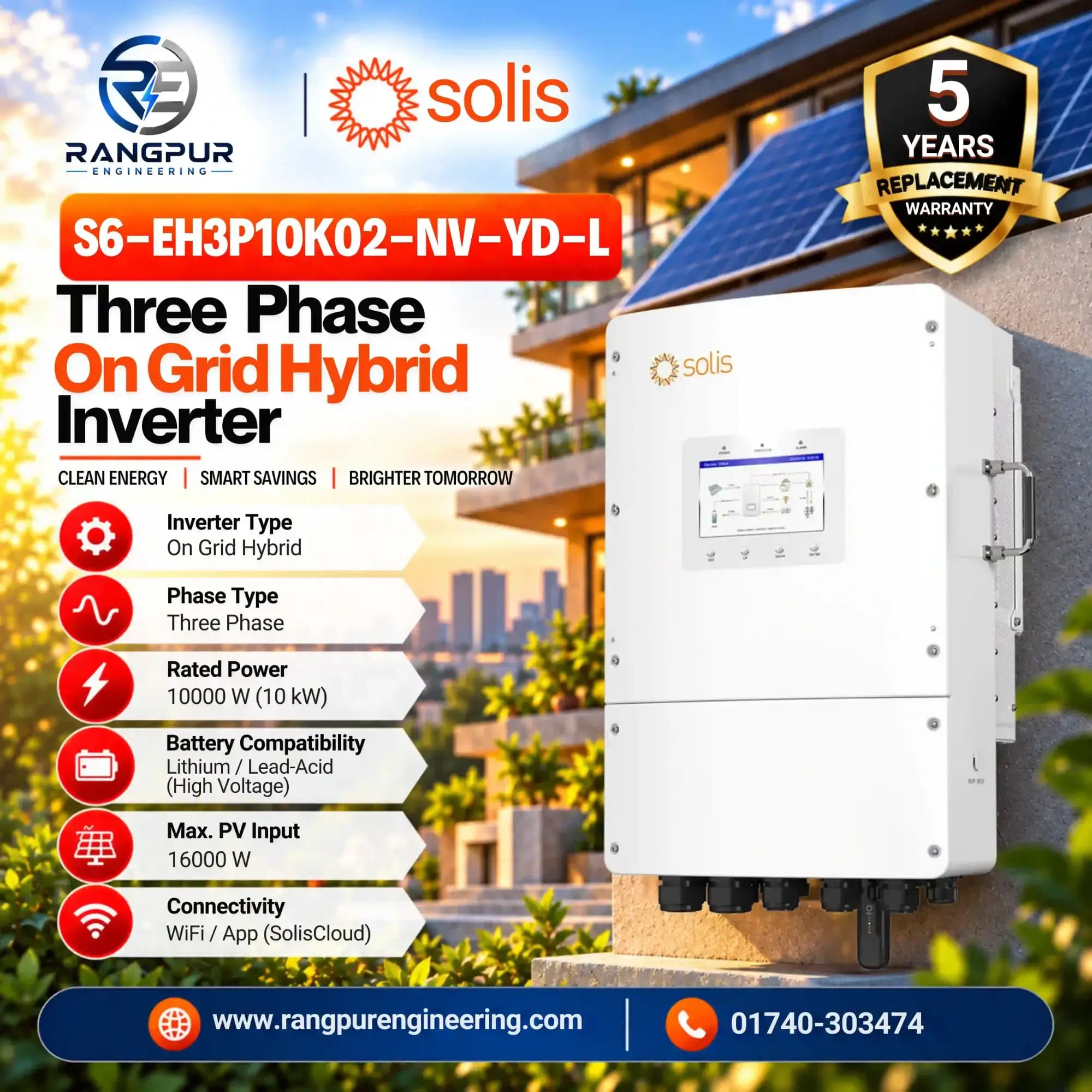10 KW Three Phase On Grid Hybrid Inverter with WiFi App Monitoring 10 KW Three Phase On Grid Hybrid Inverter with WiFi App Monitoring