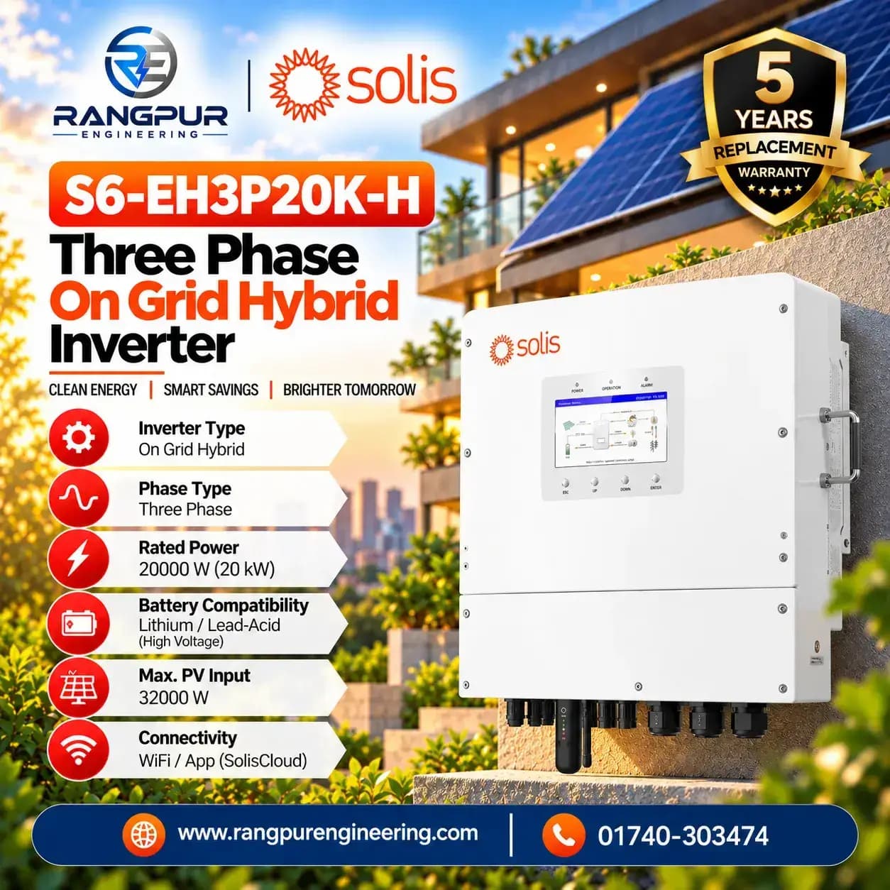 20 KW Three Phase On Grid Hybrid Inverter with WiFi App Monitoring 20 KW Three Phase On Grid Hybrid Inverter with WiFi App Monitoring